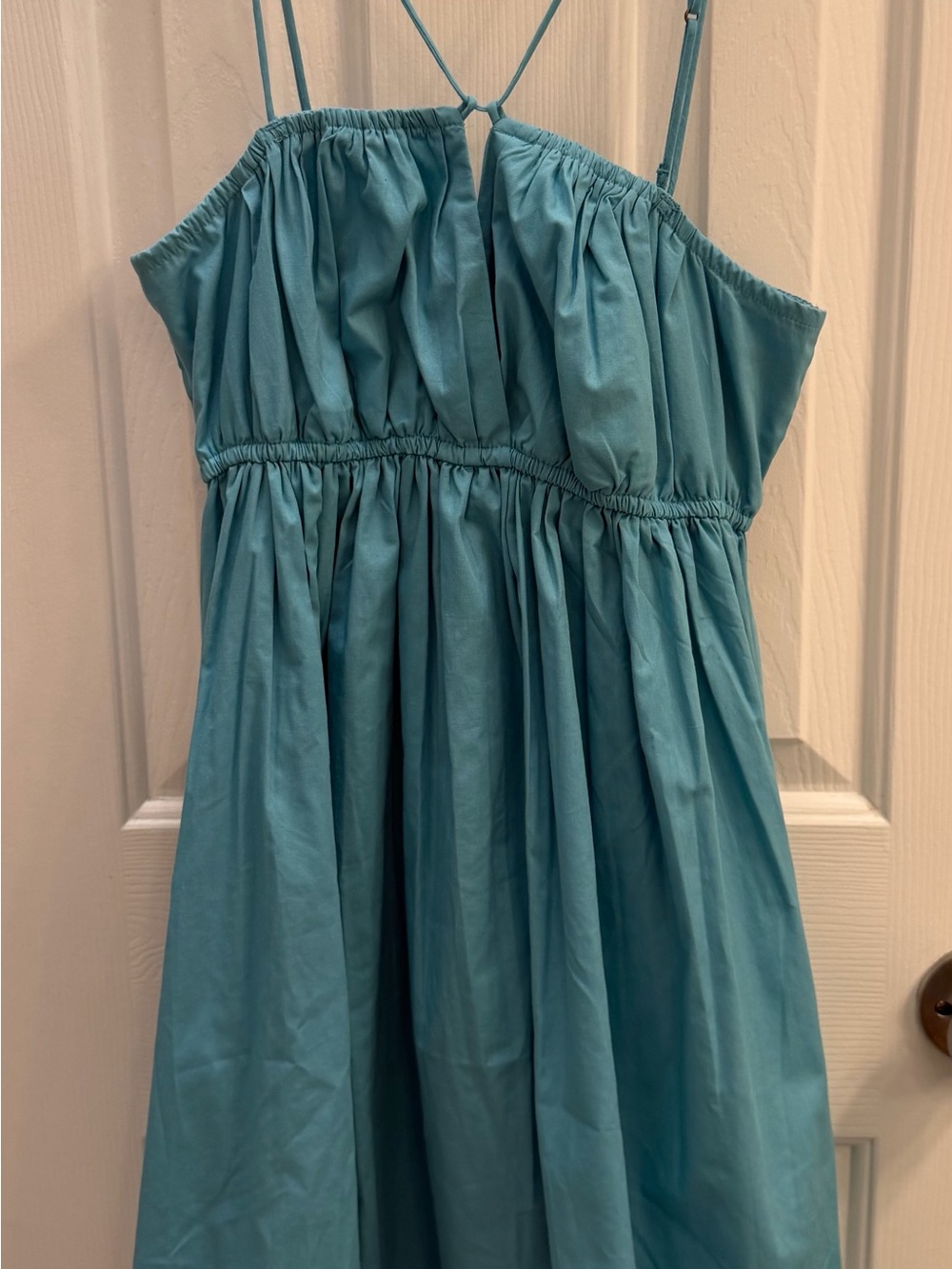 Abercrombie & Fitch Teal Spaghetti-Strap Mini Dress